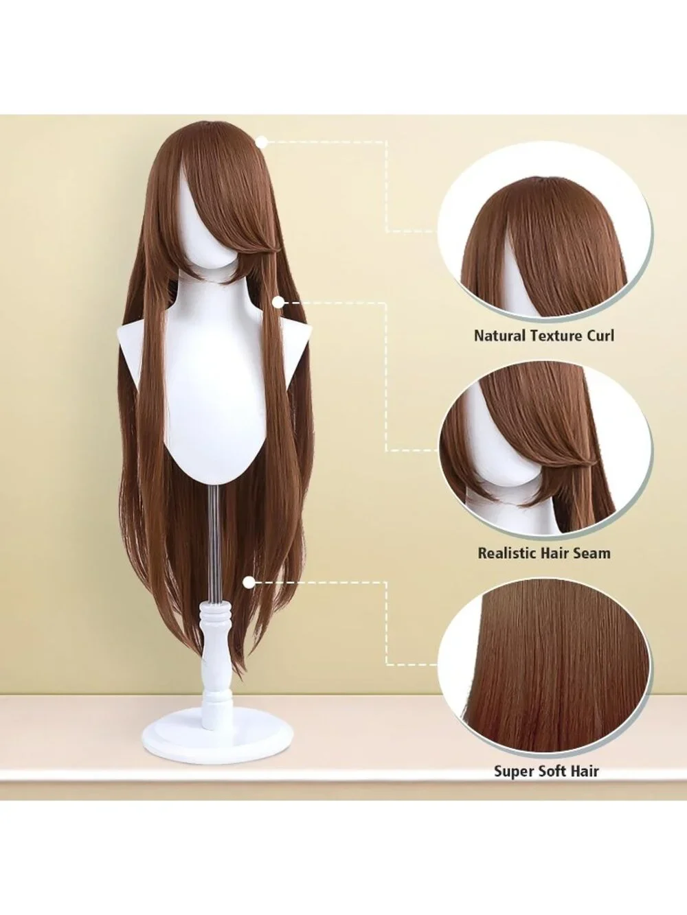 Women's Dark Green 100 Cm Heat Resistant Universal Straight Costume Long Wigs
